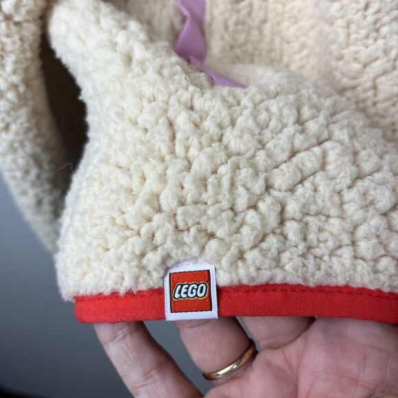 Target x Lego Women’s Sherpa Jacket Size Small Full Zip Contrast Pink Pocket - Picture 5 of 9